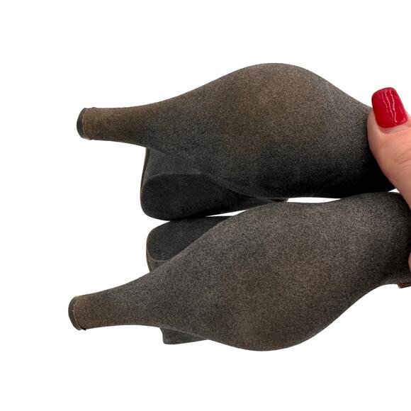 Melissa Dark Grey Drama Flocked Ankle Boots Size 8 - Picture 8 of 9